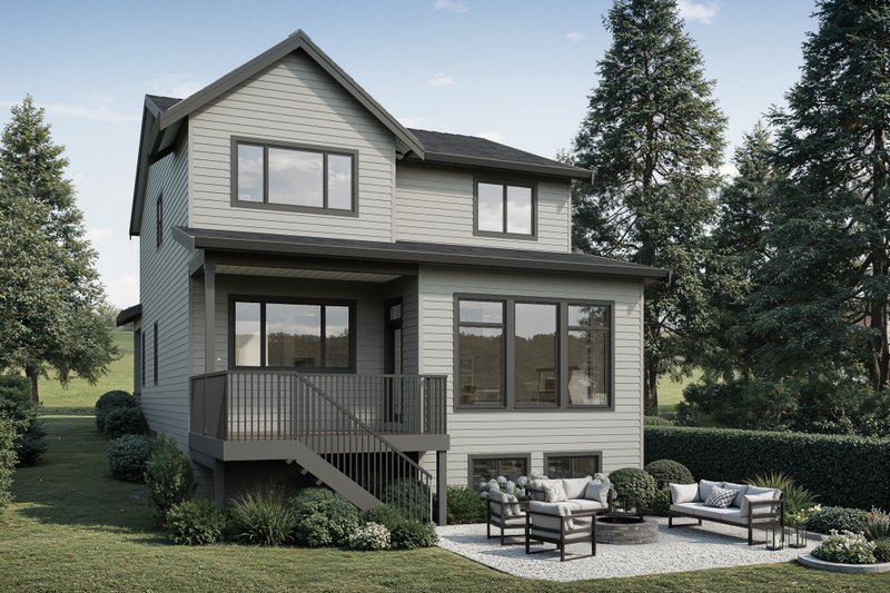 House Design - Exterior - Rear Elevation for Farmhouse House Plan #1114-117 - 4 bed, 2.5 bath