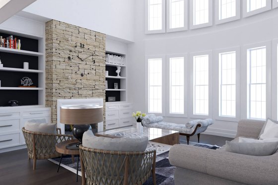 Interior - Family Room for European House Plan #54-425 - 4 bed, 4.5 bath