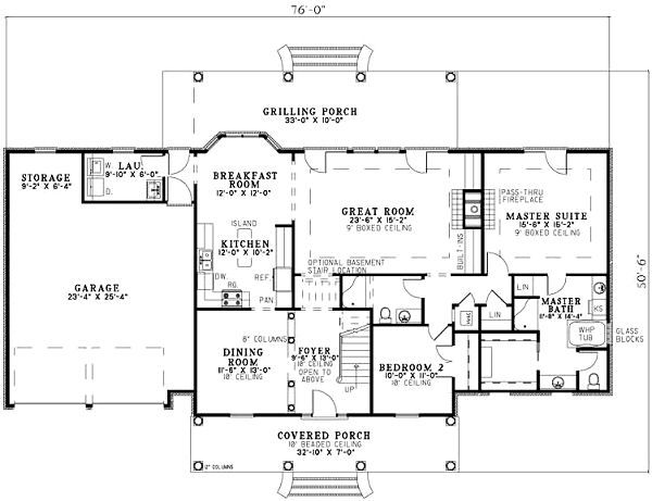 Home Plan - Traditional Floor Plan - Main Floor Plan #17-1178