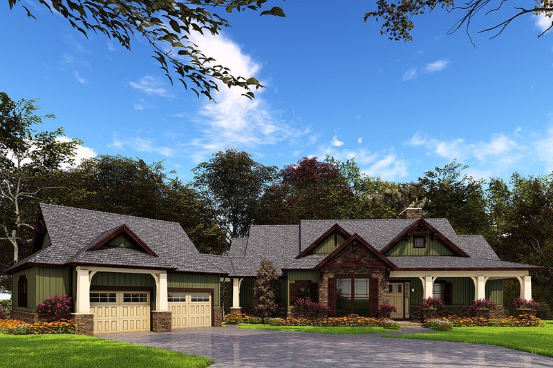 Dream House Plan - Craftsman Exterior - Front Elevation Plan #17-2504