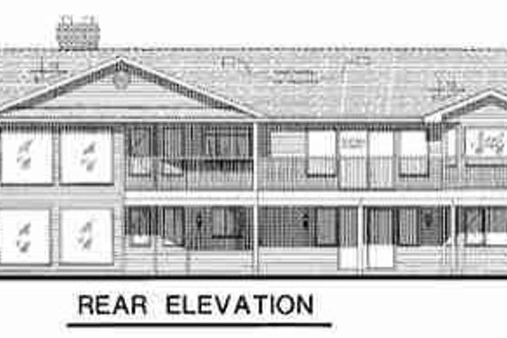 Exterior - Rear Elevation for European House Plan #18-9005 - 5 bed, 3 bath