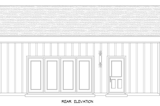 Exterior - Rear Elevation for Contemporary House Plan #932-872, 1 bath