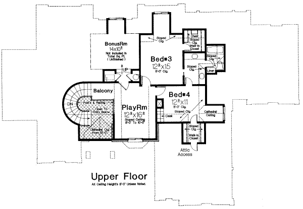 European Floor Plan - Upper Floor Plan #310-227