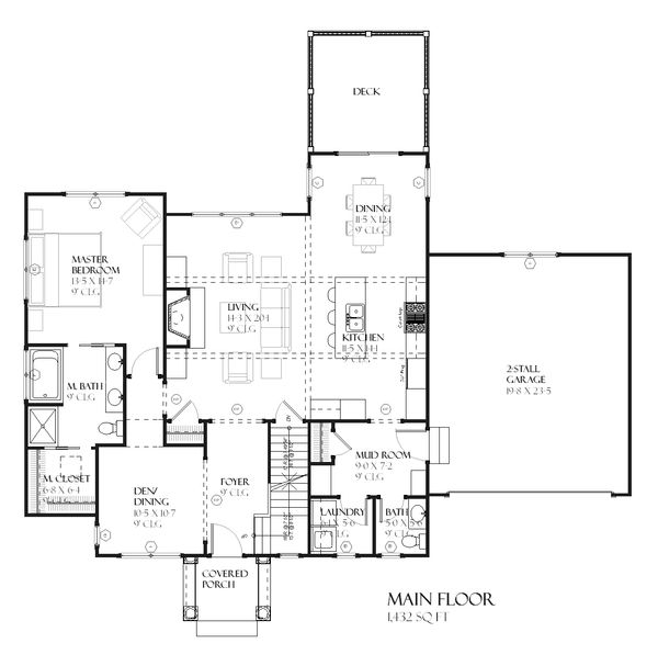 Traditional Floor Plan - Main Floor Plan #901-69