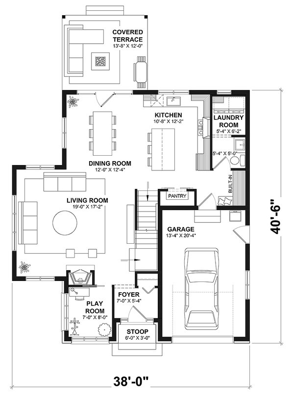Architectural House Design - Traditional Floor Plan - Main Floor Plan #23-231