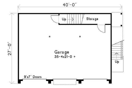 Floor Plan - Main Floor for Traditional House Plan #22-402 - 1 bed, 1 bath