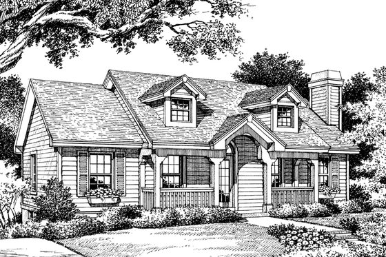 Exterior - Front Elevation 3 for Cottage House Plan #57-151 - 3 bed, 2 bath