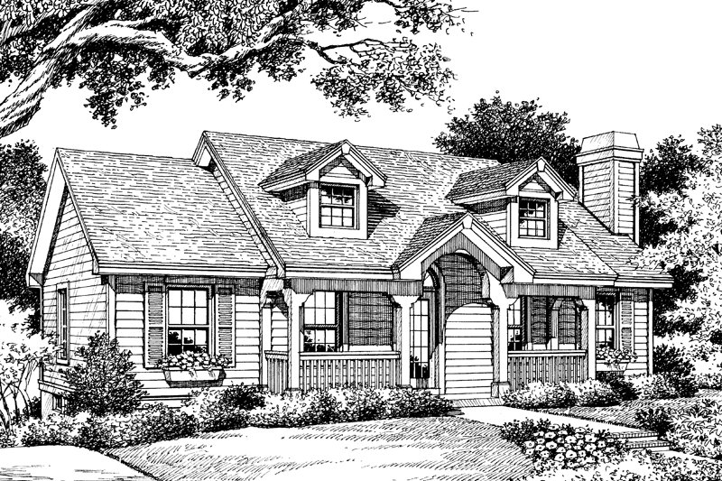 Dream House Plan - Exterior - Front Elevation 3 for Cottage House Plan #57-151 - 3 bed, 2 bath