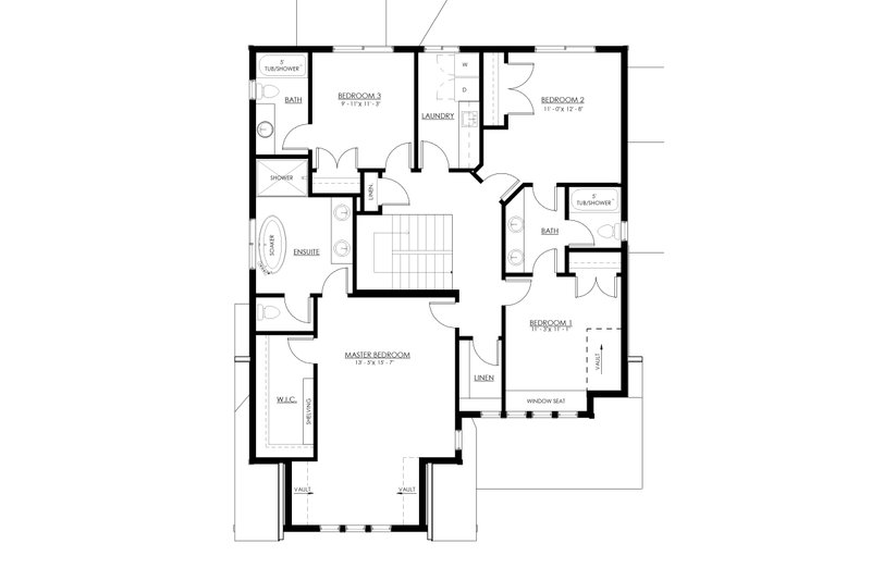 Home Plan - Floor Plan - Upper Floor for Farmhouse House Plan #1114-81 - 4 bed, 3.5 bath