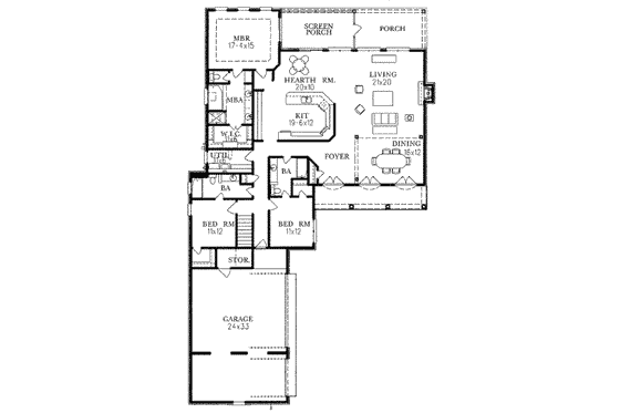 Floor Plan - Main Floor House Plan #15-212 - 4 bed, 4 bath