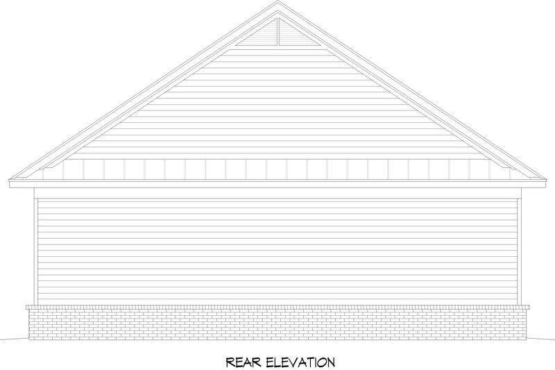 House Blueprint - Exterior - Rear Elevation for Country House Plan #932-1290, 0 bath