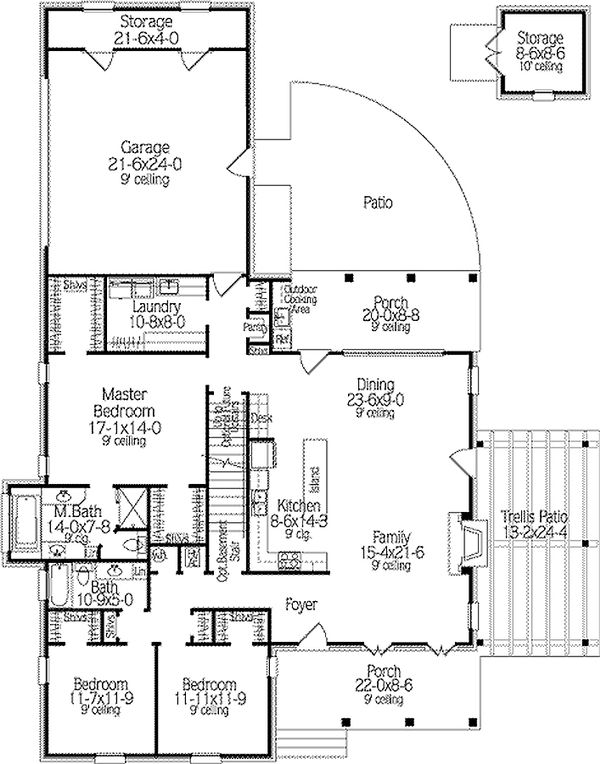 Country house plan, floor plan