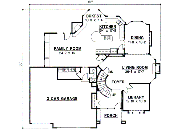 European Floor Plan - Main Floor Plan #67-599