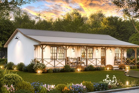 Exterior - Front Elevation 3 for Ranch House Plan #54-611 - 3 bed, 2 bath
