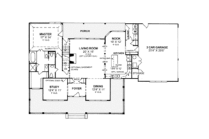 Floor Plan - Main Floor for Farmhouse House Plan #20-342 - 4 bed, 3.5 bath