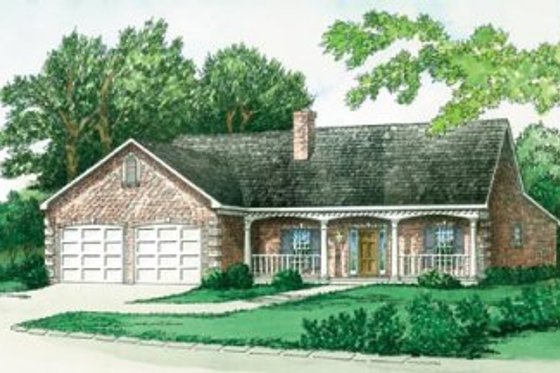 Exterior - Front Elevation for Traditional House Plan #16-182 - 3 bed, 2 bath