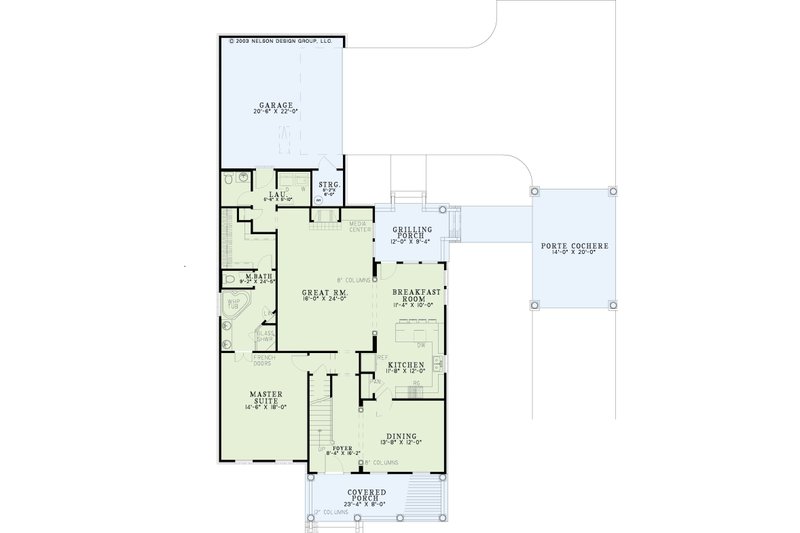 Home Plan - Floor Plan - Main Floor for Colonial House Plan #17-2874 - 4 bed, 2.5 bath