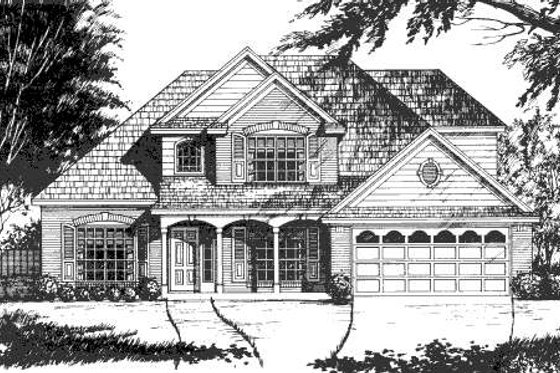 Exterior - Front Elevation for Country House Plan #40-425 - 4 bed, 2.5 bath