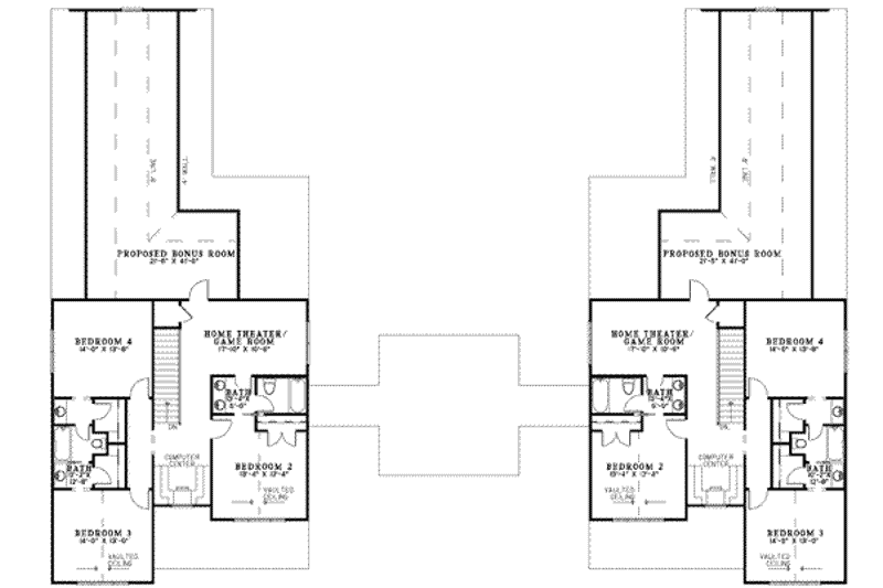 Architectural House Design - Floor Plan - Upper Floor for Traditional House Plan #17-2261 - 4 bed, 3.5 bath
