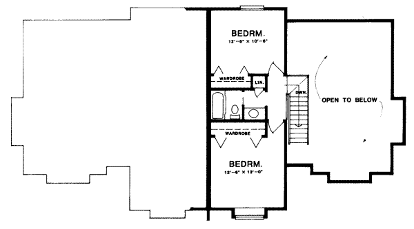 Floor Plan - Upper Floor for Traditional House Plan #303-248 - 2 bed, 2 bath