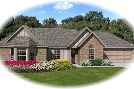 Exterior - Front Elevation for Southern House Plan #81-13907 - 3 bed, 2 bath