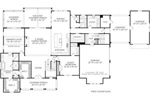 Floor Plan - Main Floor for Farmhouse House Plan #927-1031 - 5 bed, 5 bath