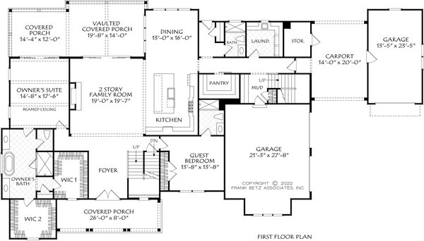 Architectural House Design - Farmhouse Floor Plan - Main Floor Plan #927-1031