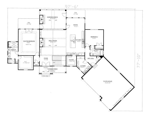 Home Plan - Craftsman Floor Plan - Main Floor Plan #437-104