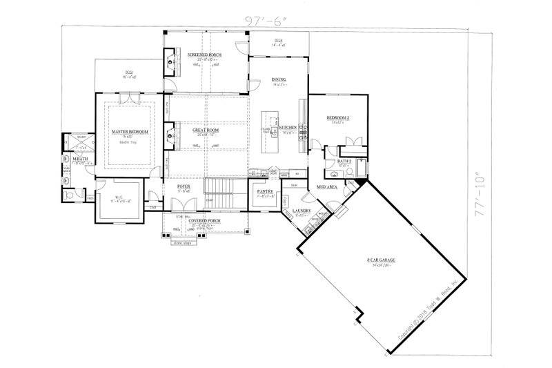 Architectural House Design - Floor Plan - Main Floor for Craftsman House Plan #437-104 - 4 bed, 4 bath