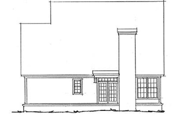 Exterior - Rear Elevation for Traditional House Plan #20-316 - 3 bed, 2.5 bath