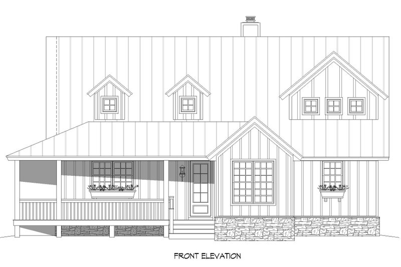 House Blueprint - Exterior - Front Elevation 3 for Traditional House Plan #932-485 - 3 bed, 2 bath