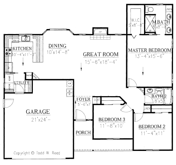House Design - Country Floor Plan - Main Floor Plan #437-7