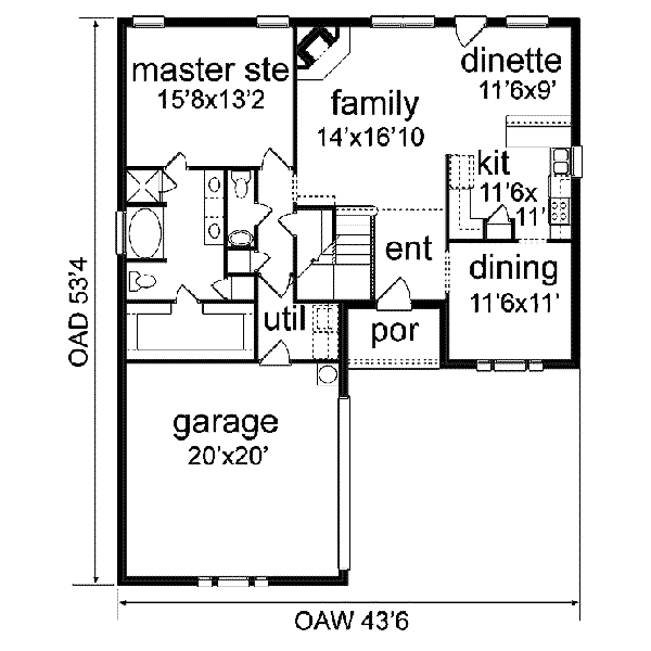 House Plan Design - Traditional Floor Plan - Main Floor Plan #84-144