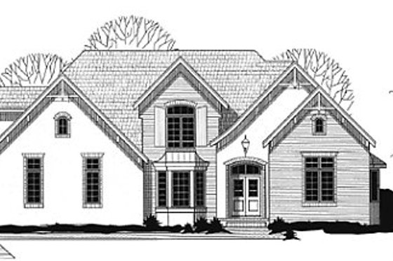 Exterior - Front Elevation for European House Plan #67-193 - 4 bed, 5 bath