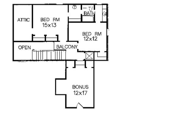 Cottage Floor Plan - Upper Floor Plan #15-202