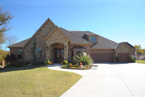Exterior - Front Elevation for European House Plan #65-537 - 3 bed, 3.5 bath