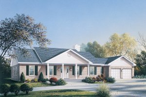 Ranch Exterior - Front Elevation Plan #57-114
