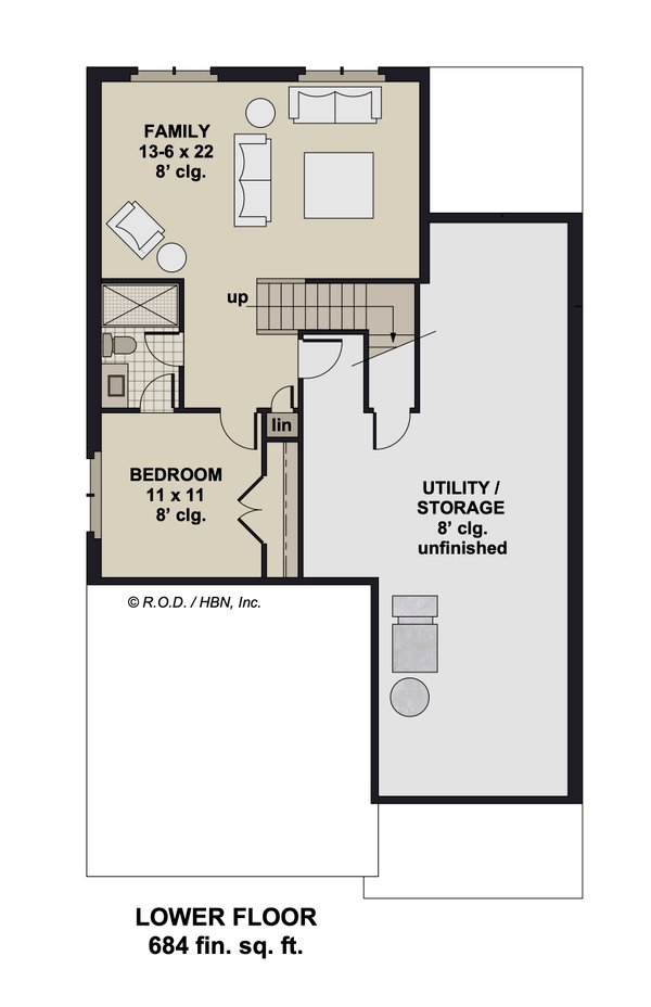 Modern Floor Plan - Lower Floor Plan #51-1331