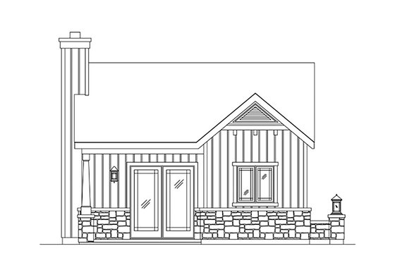 Exterior - Front Elevation 3 for Cottage House Plan #22-608 - 1 bed, 1 bath