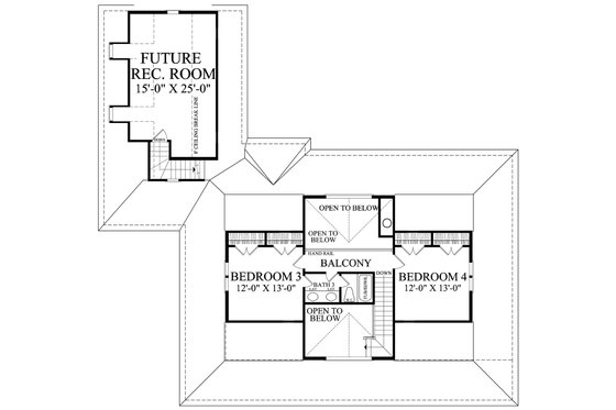 Floor Plan - Upper Floor for Farmhouse House Plan #137-252 - 4 bed, 3 bath