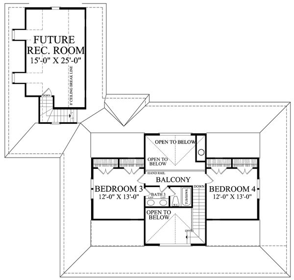 Architectural House Design - Farmhouse Floor Plan - Upper Floor Plan #137-252
