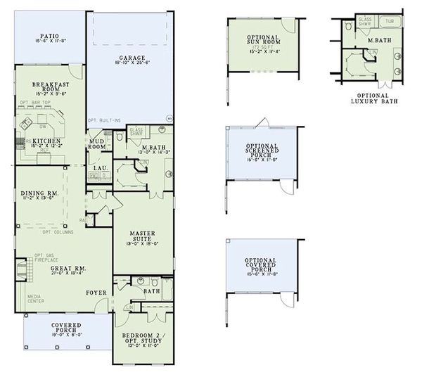Architectural House Design - Traditional Floor Plan - Main Floor Plan #17-2424