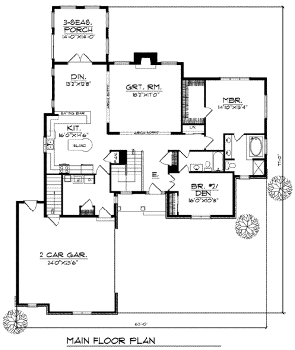 Dream House Plan - Traditional Floor Plan - Main Floor Plan #70-771