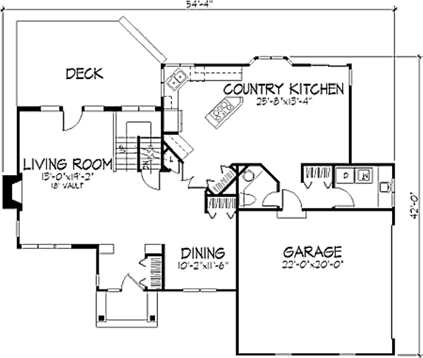 Architectural House Design - Bungalow Floor Plan - Main Floor Plan #320-343