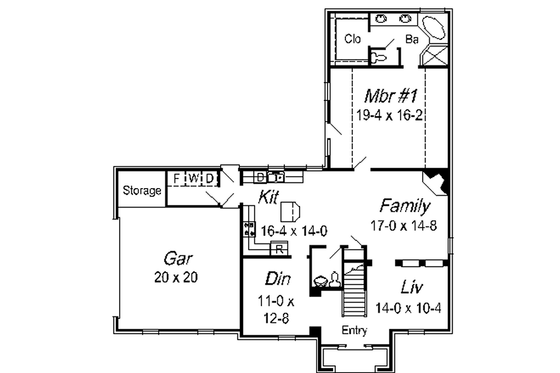 Floor Plan - Main Floor for European House Plan #329-284 - 5 bed, 3.5 bath