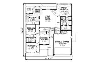 Floor Plan - Main Floor for Traditional House Plan #65-400 - 4 bed, 2 bath