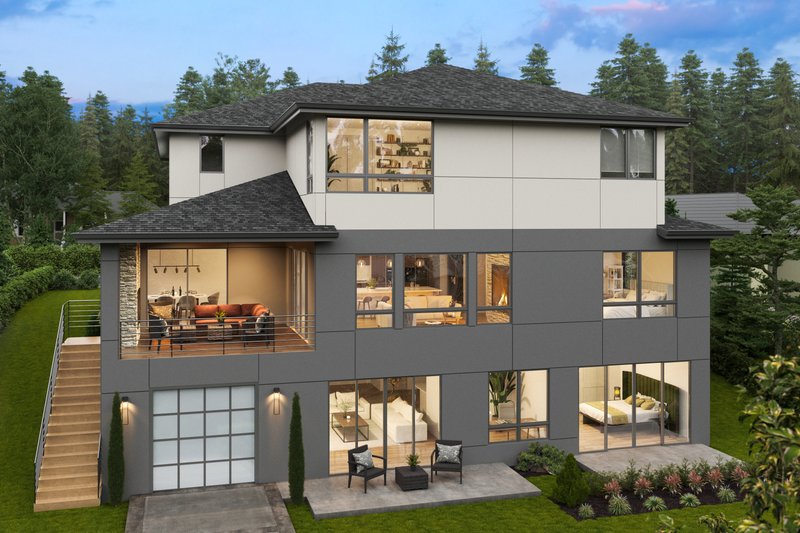 Dream House Plan - Exterior - Rear Elevation for Contemporary House Plan #1066-283 - 6 bed, 6.5 bath