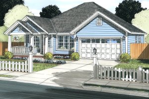 Cottage Exterior - Front Elevation Plan #513-2090