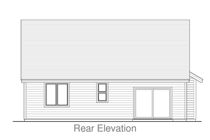 Home Plan - Exterior - Rear Elevation for Craftsman House Plan #53-594 - 3 bed, 2 bath