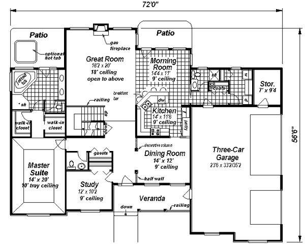 Craftsman Floor Plan - Main Floor Plan #18-2007